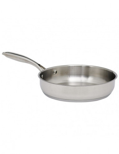 DIFFUSION 560596 Poêle inox gris - Ø24 x H.5,5 cm