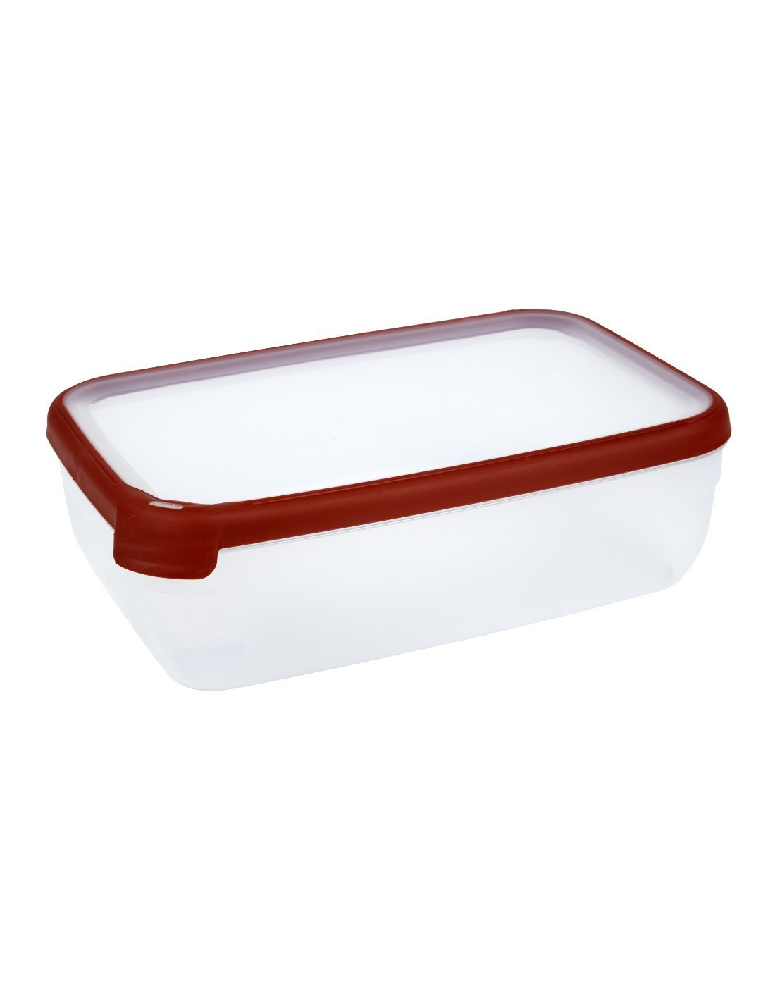 DIFFUSION 348138 Boîte alimentaire hermétique rectangulaire transparente et  rouge 4 L -30 x 20 x H.