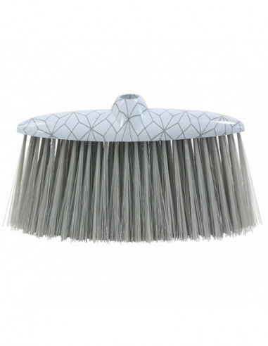 DIFFUSION 548375 Tête de balai Homclean motif géométrique gris et blanc - 128 x 4,5 x 28 cm - Polypropylène