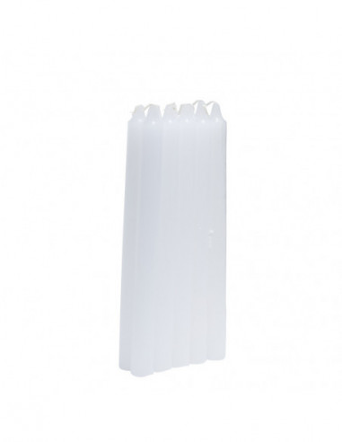 DIFFUSION 557541 Bougie chandelle blanc (x10) - Ø1,65 x H.19 cm