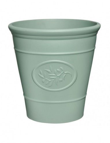 DIFFUSION 577567 Cache pot plastique vert mat petit modèle - Ø30 x H.30 cm, Polypropylène