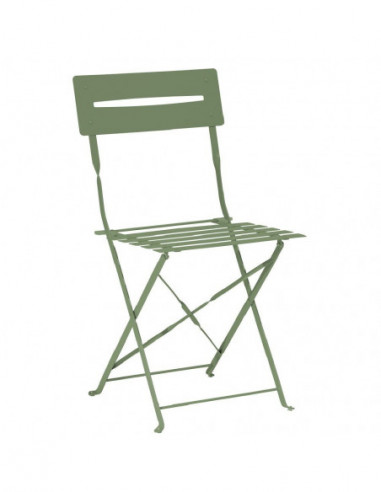 DIFFUSION 576344 Chaise de jardin pliante Boston métal vert - L.41 x l.45 x H.82 cm