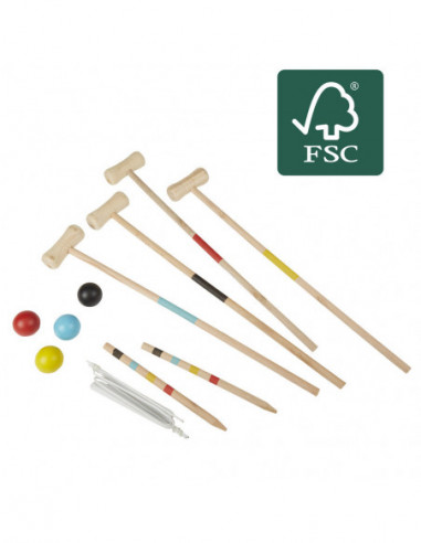 DIFFUSION 580341 Jeu de croquet en bois certifié FSC®