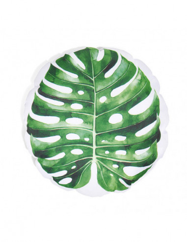 DIFFUSION 579132 Coussin microbille design feuille de monstera - Ø40 cm