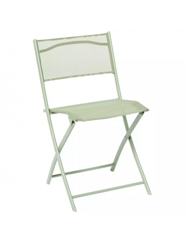 DIFFUSION 576681 Chaise de jardin pliante London métal vert - 51 x 45 x H.81 cm