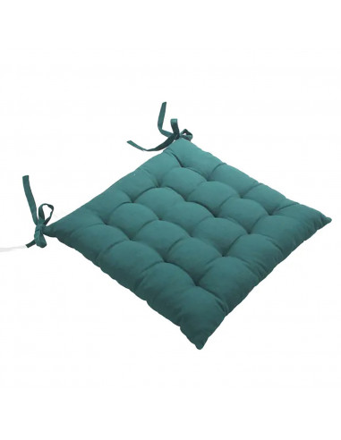 DECOSTARS Coussin de sol avec poignée Coton vert foncé - 38 x 38 x 3 cm