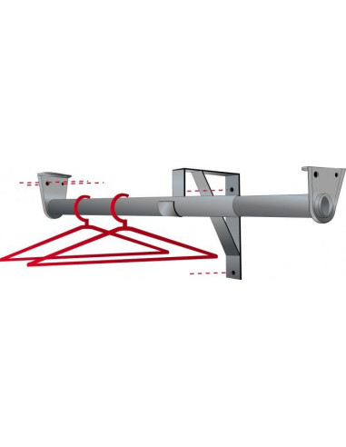 MOTTEZ B240S120BC Barre de penderie - 68 à 128 cm