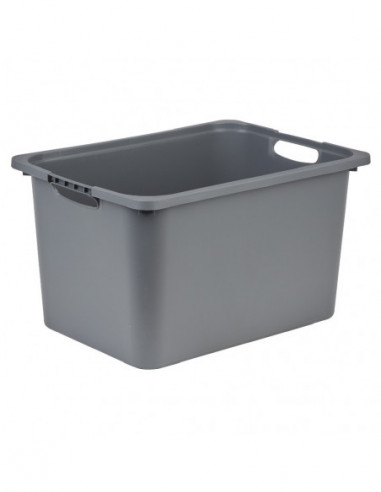 DIFFUSION 548639 Bac de rangement en plastique gris - 40 x 29,8 x 22,8 cm