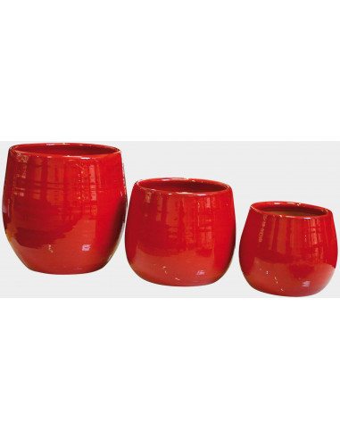 POTERIE D'ALBI PA167COQ Pot Cancale coquelicot - Ø25 x H.27 cm