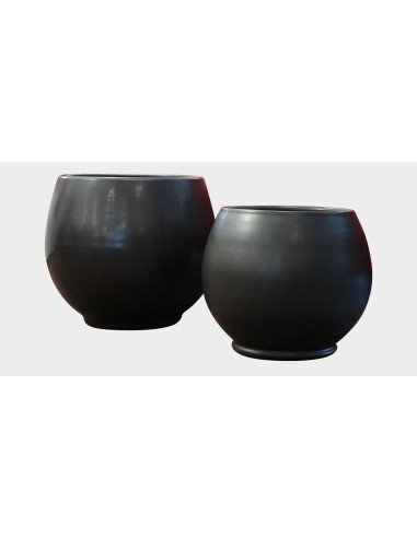 POTERIE D'ALBI PA311BA Pot Bahia black - Ø25 x H.31 cm