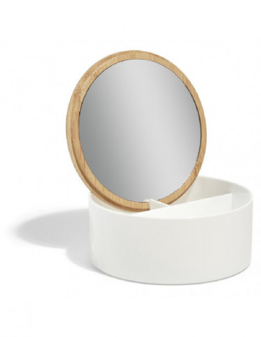 DIFFUSION 574604 Boîte rangement bijoux avec miroir - L.14 x l.6,5 x H.12 cm