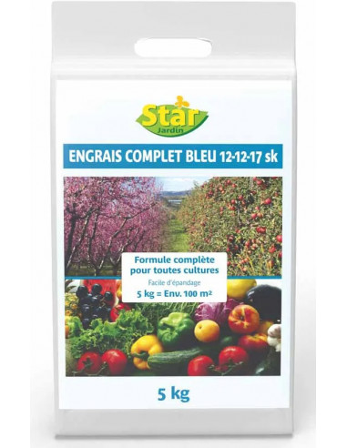 STAR JARDIN EBT5 Engrais bleu - NPK 12-12-17 SK, 5 kg