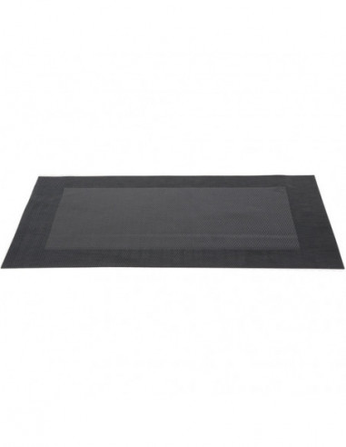 DIFFUSION 371047 Set de table rectangulaire pvc uni noir - 30 x 45 cm