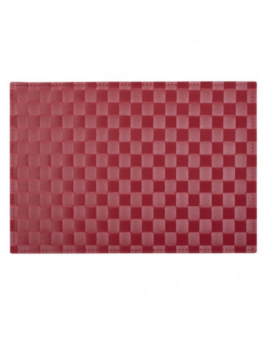 DIFFUSION 411517 Set de table rectangle tressé rouge - 30 x 45 cm