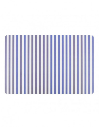 DIFFUSION 411165 Set de table rectangulaire plastique imprimé Bayadère bleu blanc - 30 x 45 cm