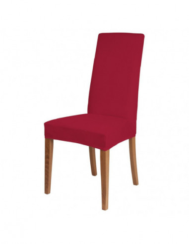 DIFFUSION 581301 Housse de chaise microfibre extensible uni rouge - L.40 x l.40 x H.45 cm, polyester, élasthane