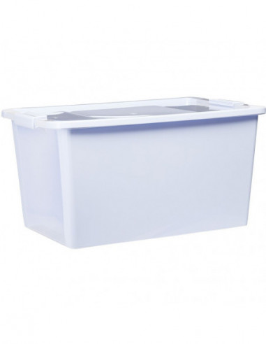 DIFFUSION 580781 Boîte de rangement avec couvercle lavande transparent - L.55 x l.35 x H.28 cm, polypropylène