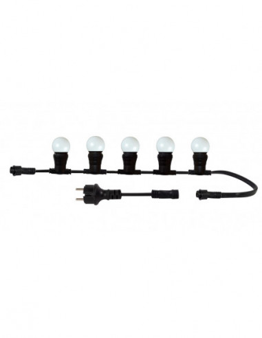 TIBELEC 167310 Guirlande guinguette connectable LED 10 ampoules blanches B22 - L.10 m
