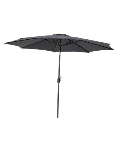 DIFFUSION 558238 Parasol centré rond CUBA gris - Ø300 x H.245 cm