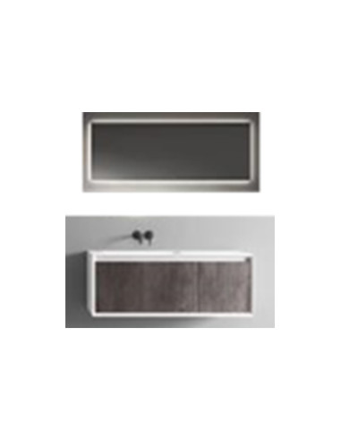 T&W TW-ML61A/5103 Ensemble meuble de salle de bain mural/suspendu avec miroir - 120 x 46 x 40 cm