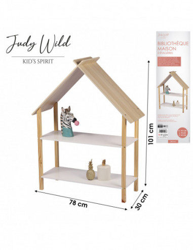 FORNORD 151027 Judy wild DREAM Bibliothèque design maison avec 2 étagères - 78 x 30 x H.101 cm