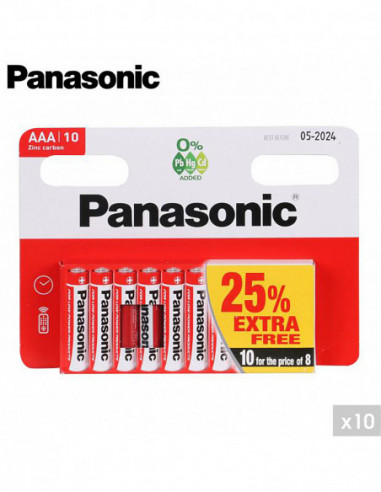 FORNORD 27349 Piles saline PANASONIC (x10) - R03