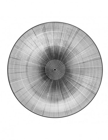 DIFFUSION 551486 Assiette plate motif géométrique en céramique (x4) - Ø24 cm