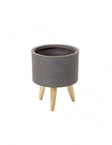 DIFFUSION 546063 Cache-pot sur pieds en bois - Ø35 x H.36,5 cm