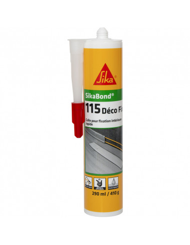 SIKA 630717 SIKABOND® 115 DECO FIX Colle à maintien immédiat pour l'intérieur blanc - 290 mL