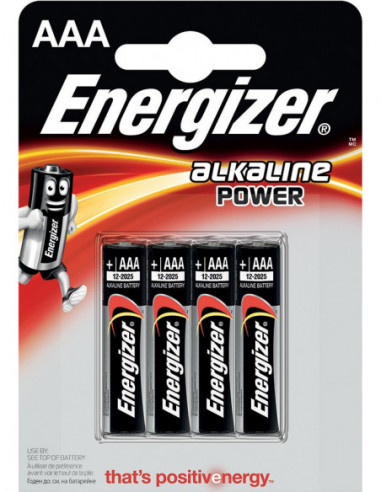 ENERGIZER de 4 piles alcalines POWER - LR03 (AAA)