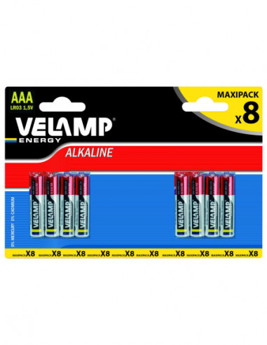 VELAMP LR03/8BP Pile alcaline MINI STILO - LR03 AAA 1.5V