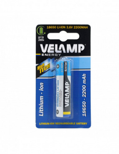 VELAMP B23716 Batterie lithium rechargeable type 18650 - 3,6V, 2200mAh