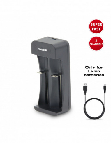 VELAMP CBT06 Chargeur rapide à 2 canaux pour batteries lithium-ion