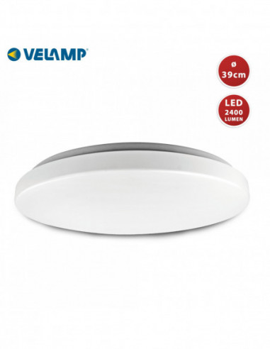 VELAMP PTLED32W MOON XL Plafonnier rond LED blanc - Ø39 cm, 32W