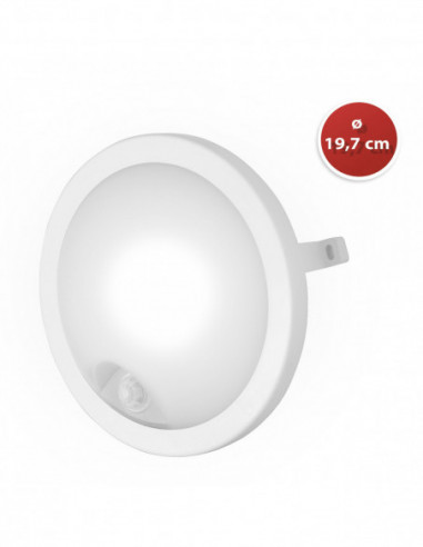 VELAMP UBLO-XIR UBLO-XIR Plafonnier rond blanc avec détecteur de mouvement - Ø19,7 cm, 8W