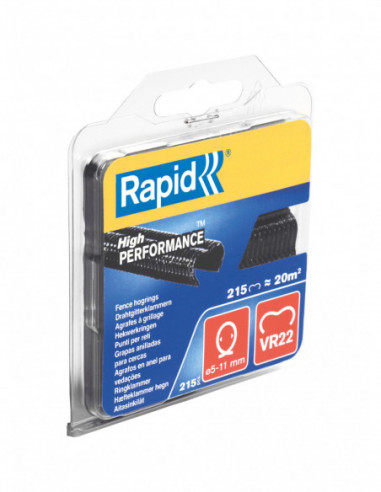 RAPID 40108804 Agrafes à grillage VR22 plastifiées noir de Rapid