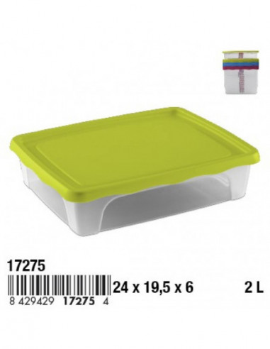 HOGAR 17275 Boîte PRACTIC plastique rectangulaire 2 L