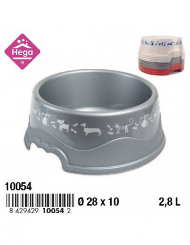 HOGAR 10054 Ecuelle COCKER ronde décor gris/ivoire/rouge 2,8 L