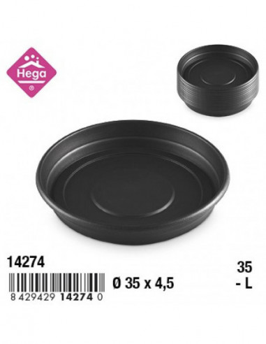 HOGAR 14274 Soucoupe LIMA LOUNGE GARDEN rond anthracite Ø 35 cm