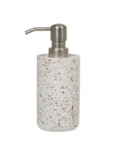 DIFFUSION 514982 Distributeur de savon Terrazzo résine effet granit beige - Ø7 x H.17 cm