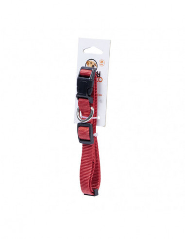 DIFFUSION 537007 Collier pour chien polyester réglable rouge - Taille M, Ø30/45 cm