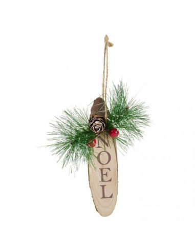 DIFFUSION 572014 Décoration de Noël en bois à suspendre - L.3 x l.0,6 x H.13,5 cm