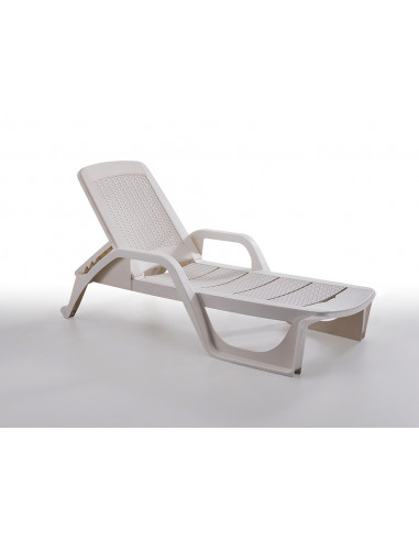 BICA Chaise longue NILO blanc - 71 x 190 x H.46 cm