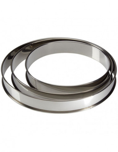 DIFFUSION 578880 Cercle à pâtisserie en inox (x3) - Ø28 x H.3 cm